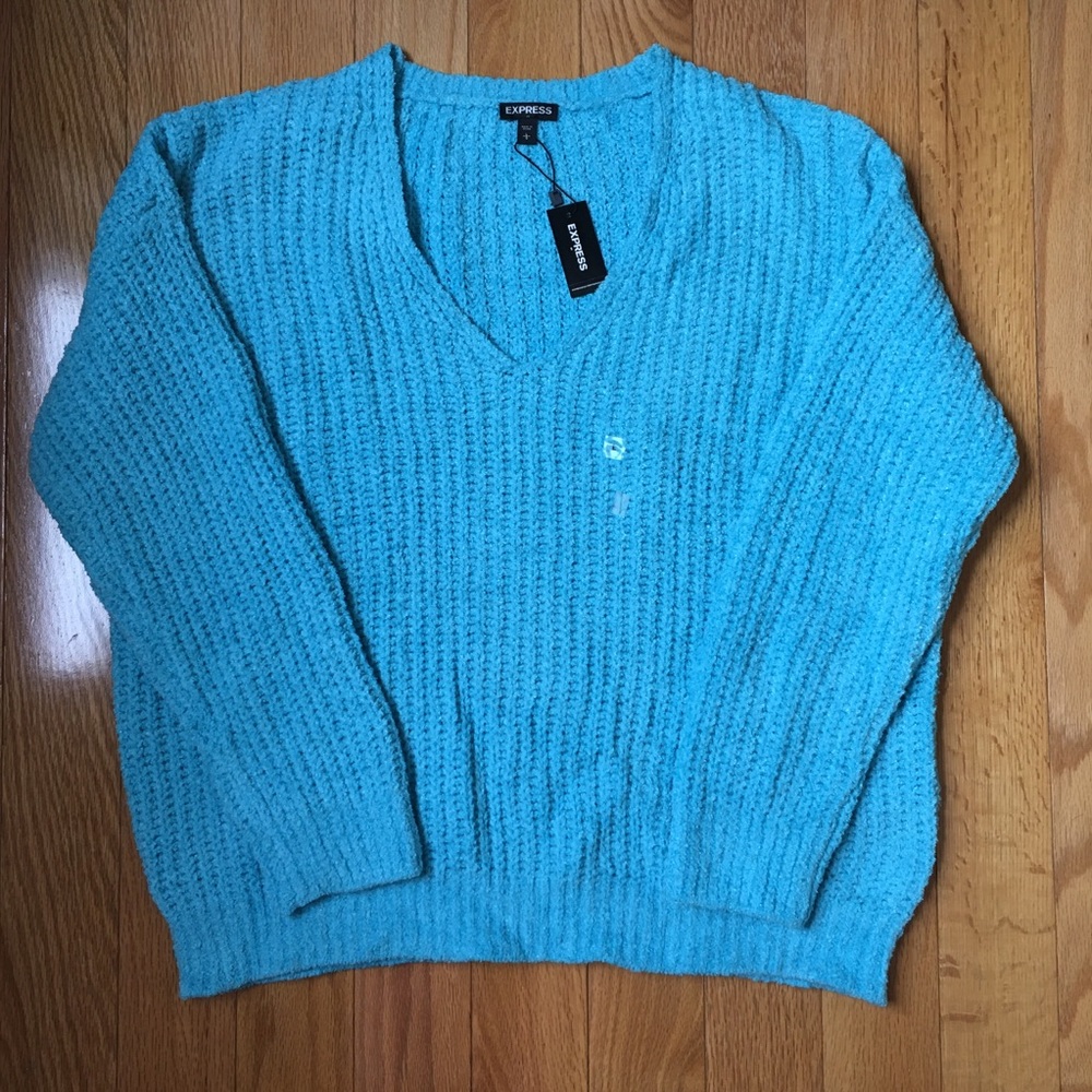 NWT Express large chunky knit V-neck sweater